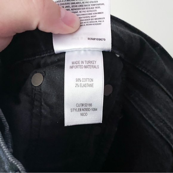 Agolde Nico High Rise Distressed Skinny Jeans In Black Cassette Size 25 - Picture 9 of 12